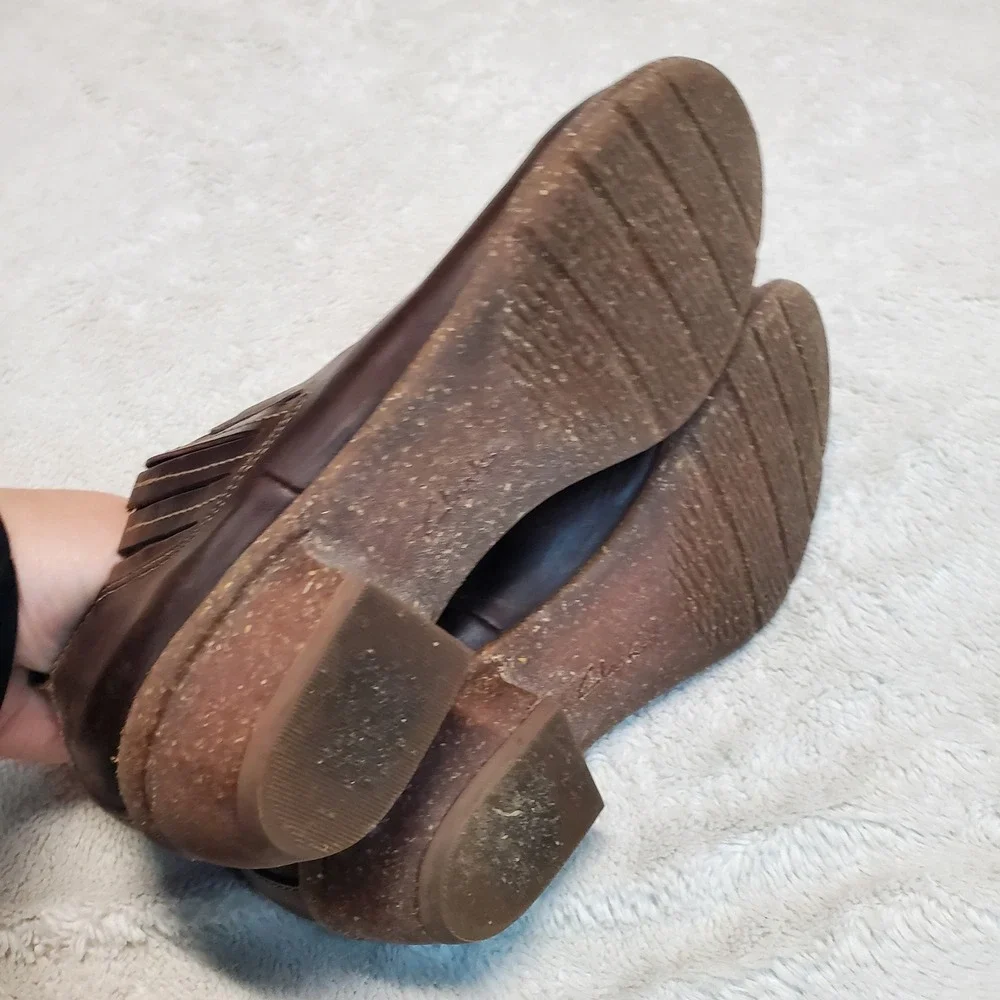 Clarks Brown Leather Jade Festival Boho Classic‎ Classic Preppy Ankle Boots 8